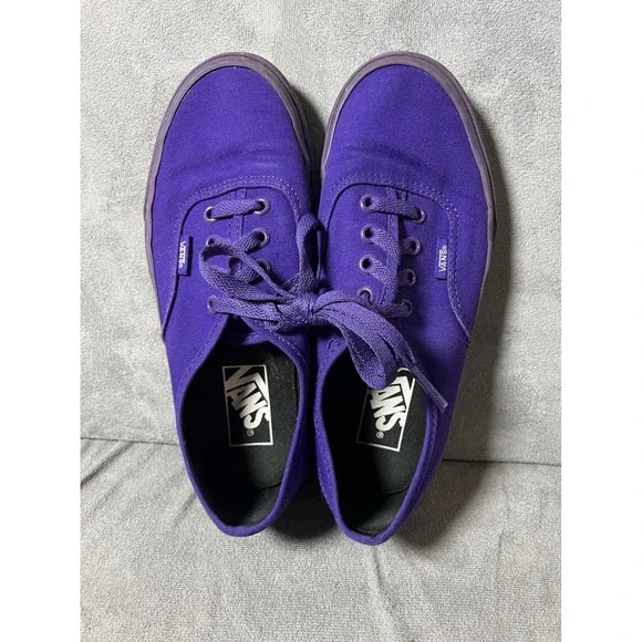 Vans Authentic Purple Canvas Low Top Sneakers Shoes US Men 5 Womens 6.5 - Picture 1 of 5
